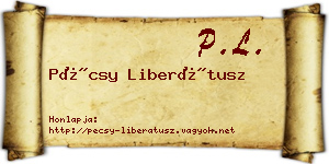 Pécsy Liberátusz névjegykártya